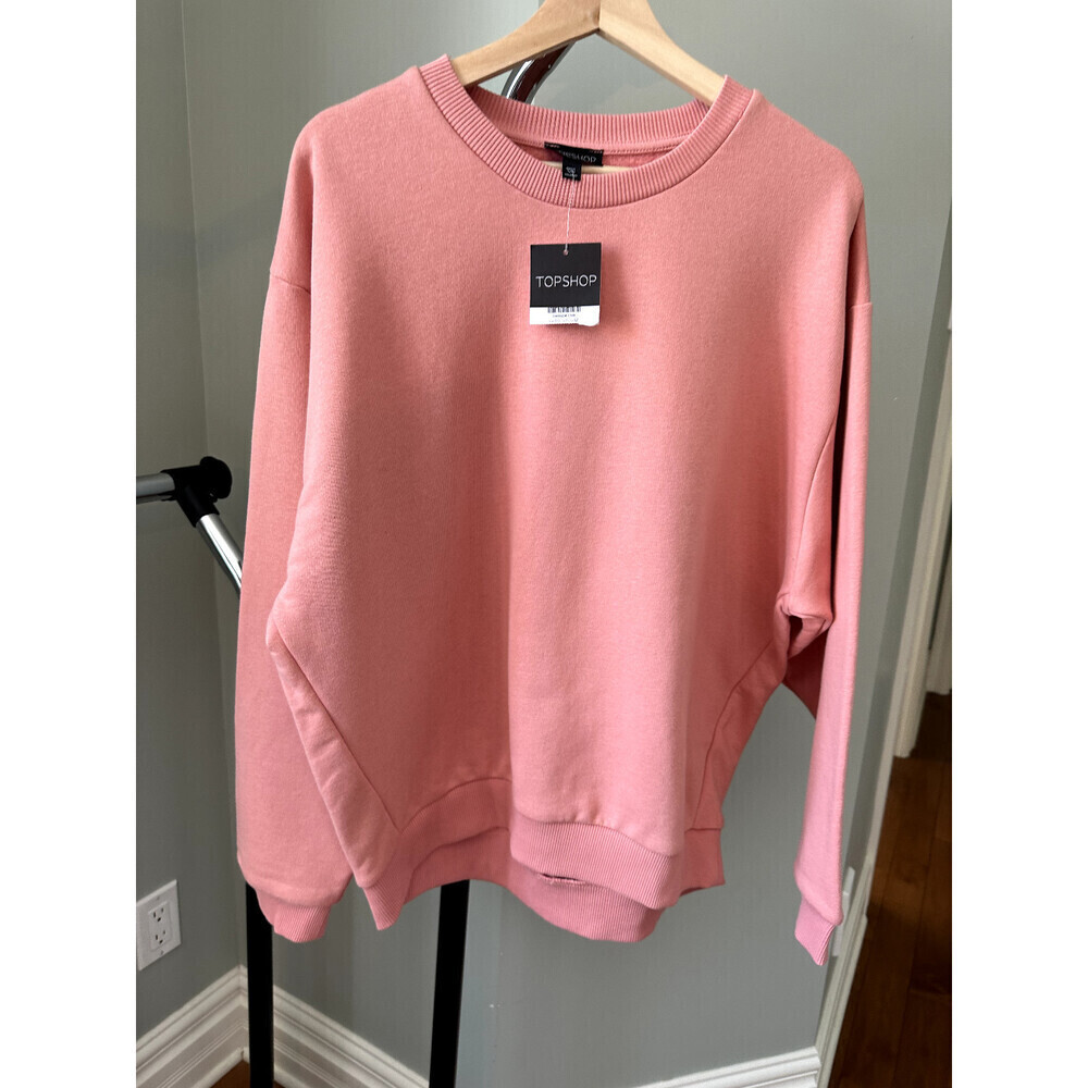 Topshop Sloppy Everyday Sweatshirt In Coral Size 8 US / 12 UK Made In Turkey